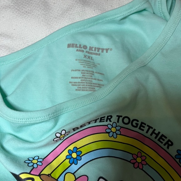 Hello Kitty teal crop short top - Picture 4 of 4